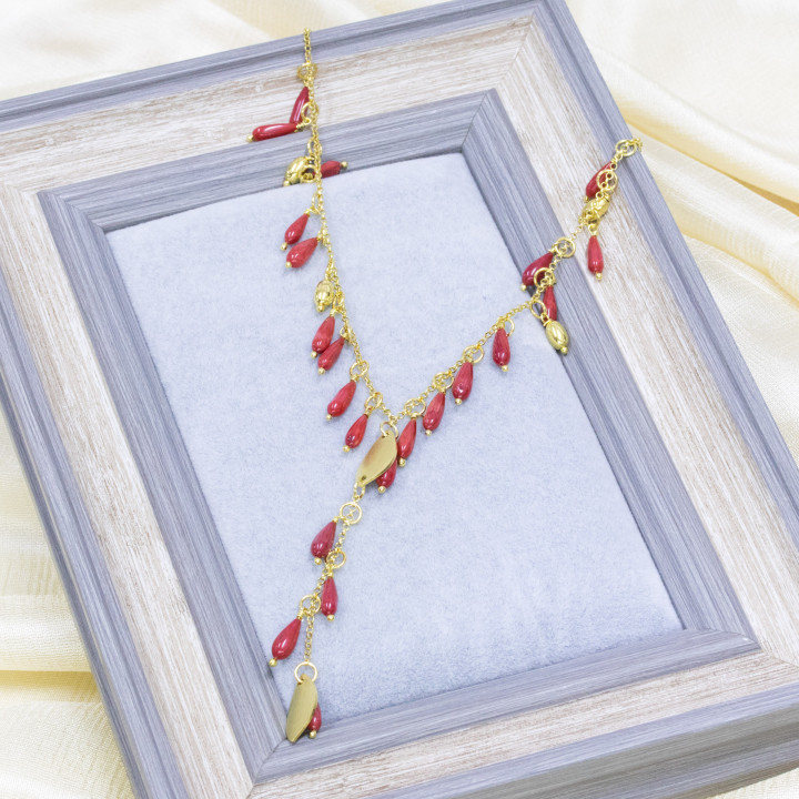 925 Silver Necklace: Elegance and Style with Bamboo Coral Pendant