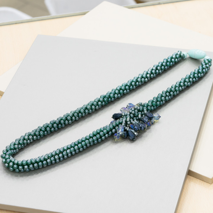 Collana Di Cristalli A Grappoli 70cm MOD3 Verde