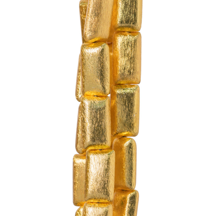 Bronze Bead Component Brushed Flat Rectangle 12x24mm Golden