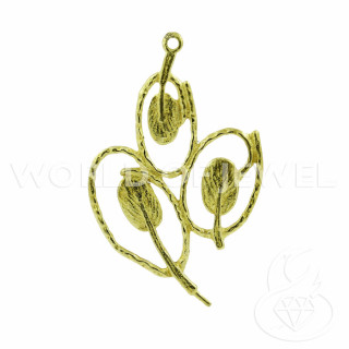 Componente Di Bronzo Spazzolato Fantasia 25x38mm 28pz Dorato