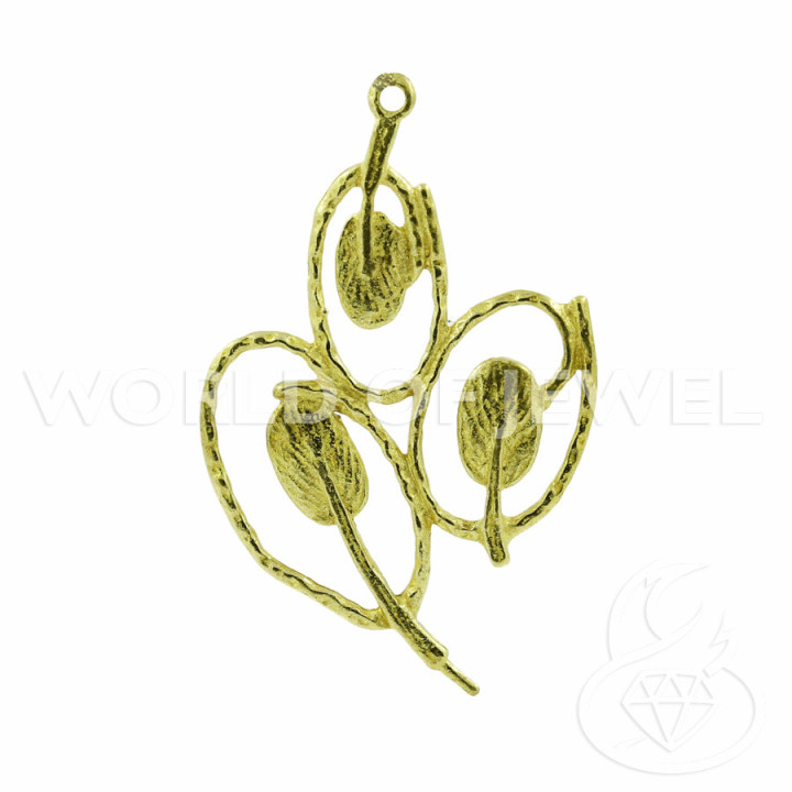 Componente Di Bronzo Spazzolato Fantasia 25x38mm 28pz Dorato