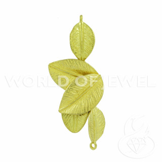 Βουρτσισμένο Bronze Component Leaf 3 Rings 12x30mm 26 τμχ Χρυσό