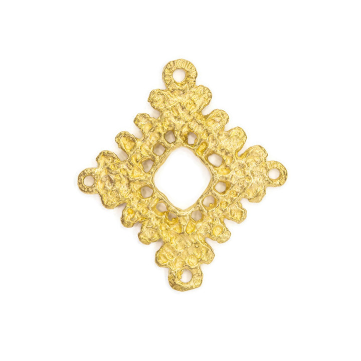 Brushed Bronze Component Perforated Rhombus 18x20mm 40pcs