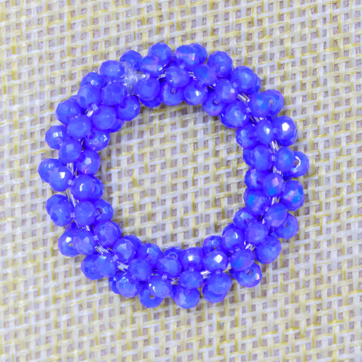 Componente De Cristales Entrelazados En Un Aro 30mm 10pcs Azul