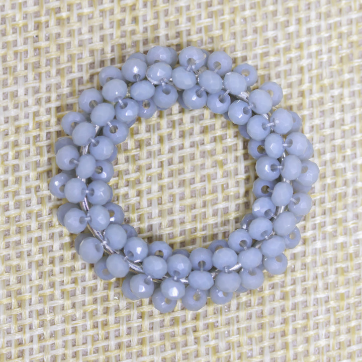 Component Of Intertwined Crystals In Circle 30mm 10pcs Light Blue