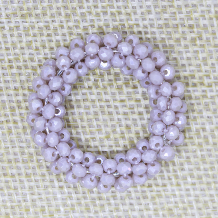 Componente Di Cristalli Intrecciati A Cerchietto 30mm 10pz Cipria