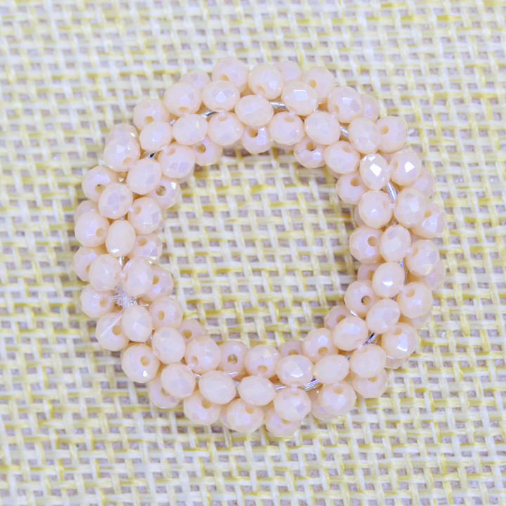 Componente De Cristales Entrelazados En Un Aro 30mm 10pcs Crema