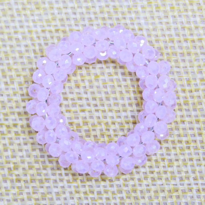 Componente Di Cristalli Intrecciati A Cerchietto 30mm 10pz Rosa