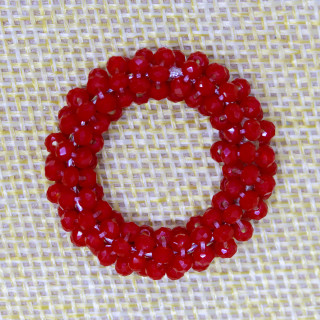 Componente De Cristales Entrelazados En Un Aro 30mm 10pcs Rojo