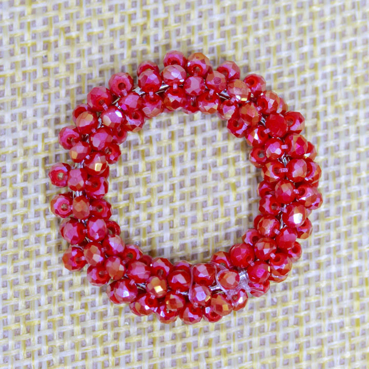 Componente De Cristales Entrelazados En Un Aro 30mm 10pcs Rojo AB