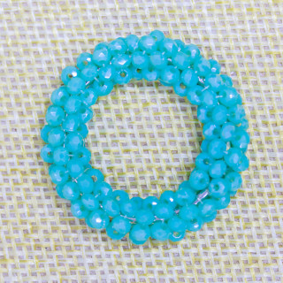 Component Of Intertwined Crystals In Circle 30mm 10pcs Turquoise