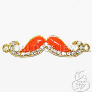 Moustache Moustache Laiton Composant 55x12mm 18pcs Doré Orange Fluo