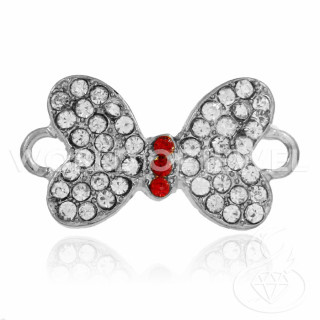 Componente Latón Con Lazo Espaciador De Strass 25x15mm 25uds Rodio