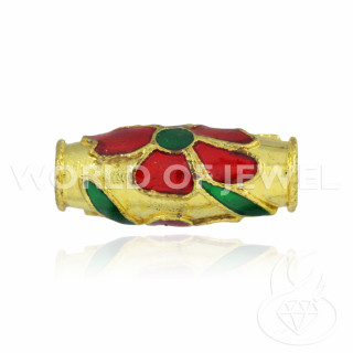 Cloisonné 'Latón Esmaltado Componente Arroz 10x22mm 25uds Dorado
