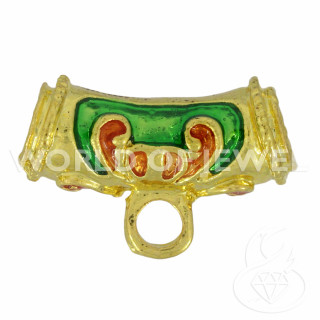 Cloisonné 'Composant Tube Laiton émaillé Avec Anneau 08x20mm 30pcs Doré