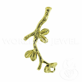 Componente Latón Cepillado Twigs 2 anillos 12x30mm 10pcs Dorado