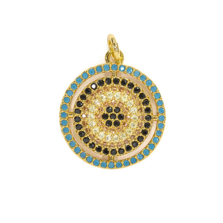 Bronze Verbinder mit Zirkonia Set mit 1 Ring 18mm 4St