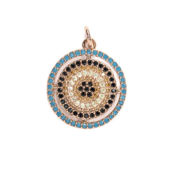 Μπρονζέ Βύσματα Με Ζιργκόν Σετ Σε 1 Δαχτυλίδι 18mm 4τμχ MOD2