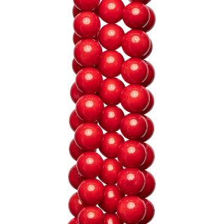 Bamboo Coral Red Round Smooth 07mm Clear