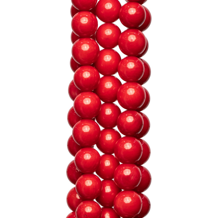 Bamboo Coral Red Round Smooth 07mm Clear