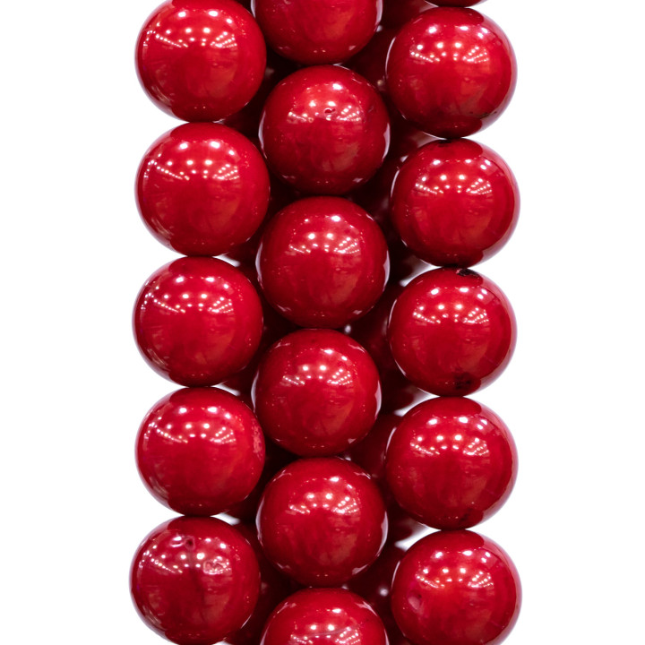 Glatte runde rote Bambuskoralle 18 mm