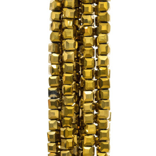 Cubo Cristales Facetados 04mm Dorado