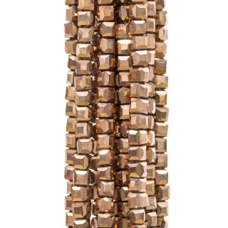 Faceted Cube Crystals 04mm Rose Gold