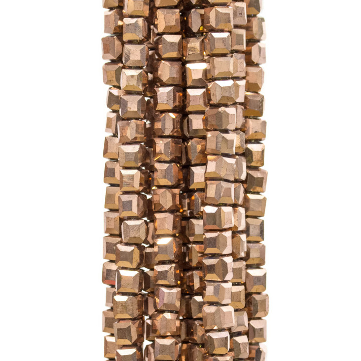 Facettierte Würfelkristalle 04 mm Roségold