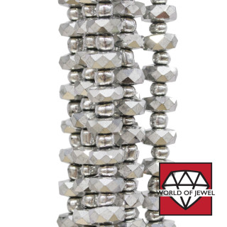 Κρύσταλλοι Rondelle Faceted 8x3,6mm Ασημί
