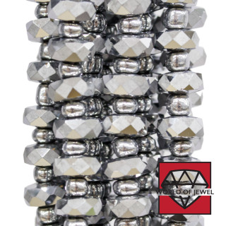 Crystals Rondelle Faceted 8x3,6mm Rhodium