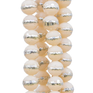 Cristaux Bicolores Facettes 10mm Ivoire