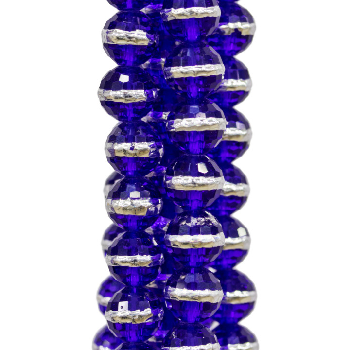 Facettierte zweifarbige Kristalle 10mm Blau