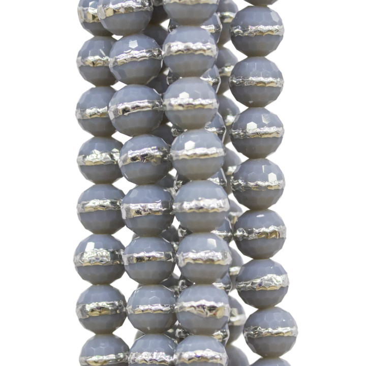 Cristalli Sfaccettati Bicolore 10mm Grigio