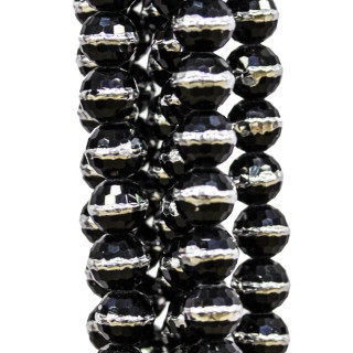 Bicolour Faceted Crystals 10mm Black