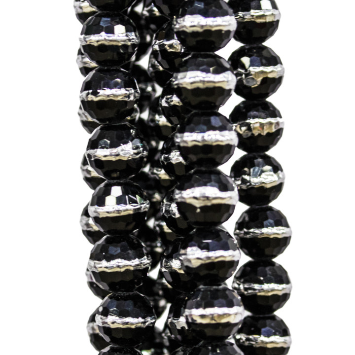 Facettierte zweifarbige Kristalle 10 mm Schwarz