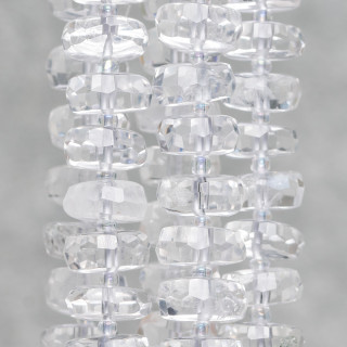 Cristal de Roche Rondelle Irrégulière Facette 11-13mm