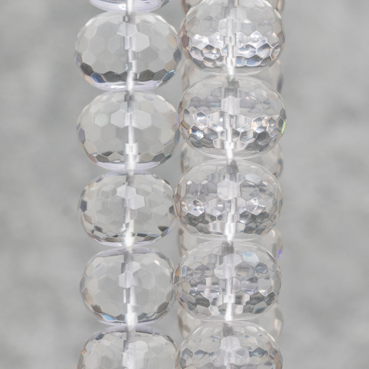 Cristal de Roca Rondelle Facetado 18x13mm