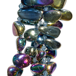 Galvanized Tumbled Stone Rock Crystal 10-20mm Peacock