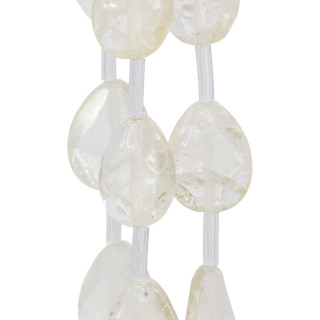 Matt Satin Bergkristall Facettierte Flache Tropfen 18x25mm 11Stk