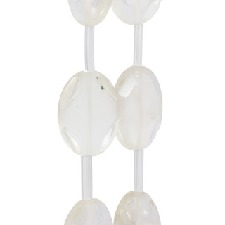 Assiette ovale à facettes en cristal de roche satiné mat 20x30mm 10pcs