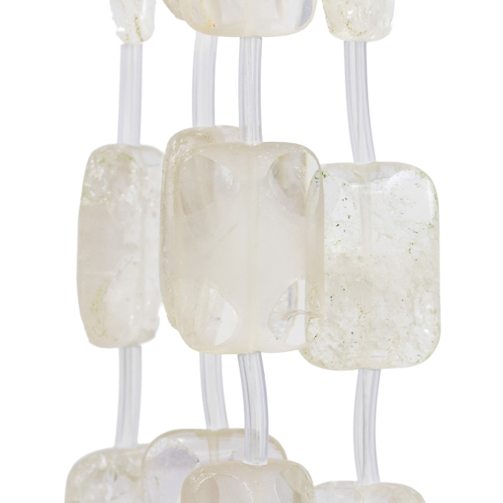 Cristal de roche satiné mat rectangle plat à facettes 20x30mm 10pcs