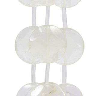 Mate Satinado Cristal De Roca Redondo Facetado Plano 25mm 11pcs