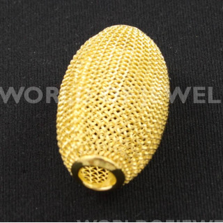 Brass Oval Cage Spacers 23x15mm 15pcs Golden